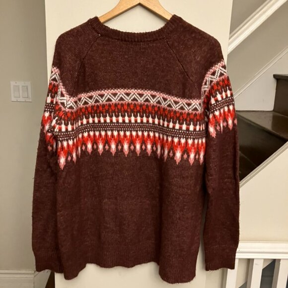 Maroon Fair Isle-ish Sweater - Picture 4 of 8